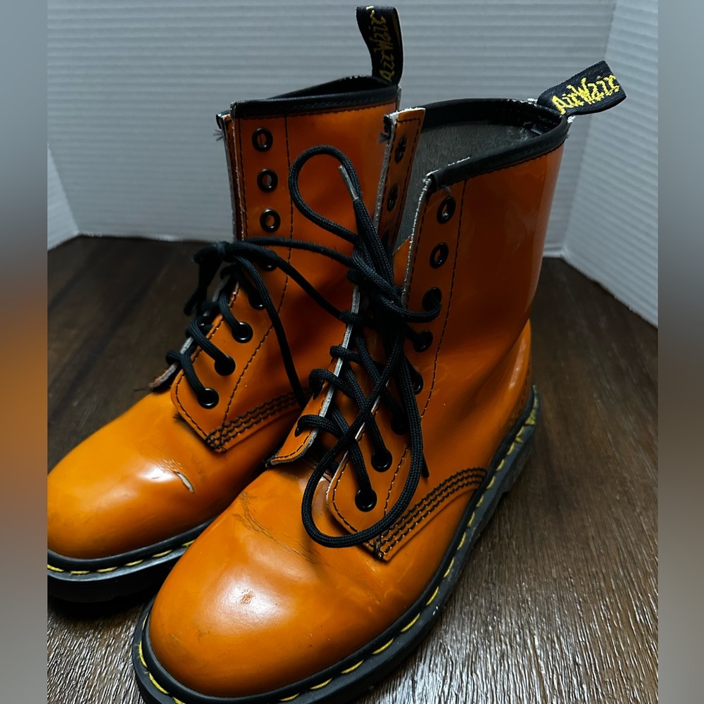 Dr. Martens Vibrant Orange Combat Boots